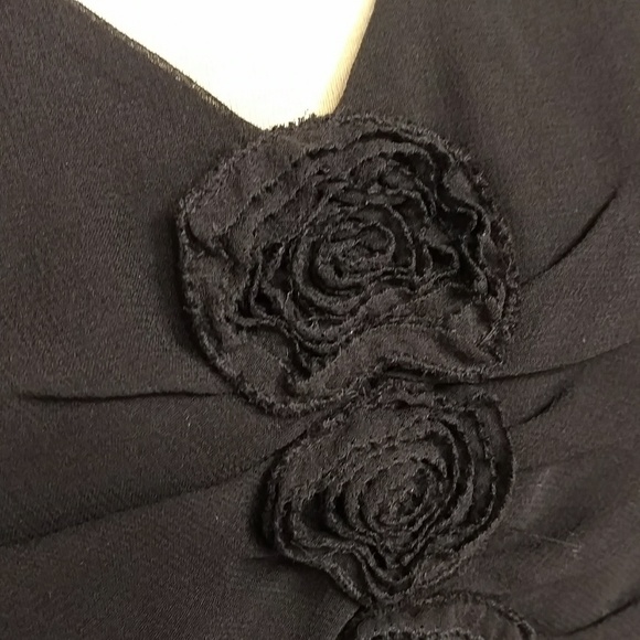 Black Silk Party Dress Bias Cut Feminine Flattering Midi Quality by Ann Taylor - Picture 2 of 8